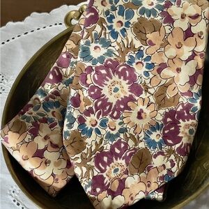 Vintage Claybrooke 100% Silk Neck Tie Floral Patterned Tie